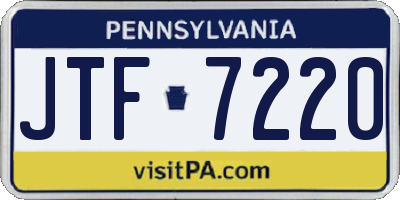 PA license plate JTF7220