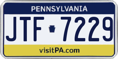 PA license plate JTF7229