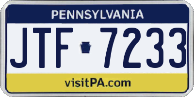 PA license plate JTF7233