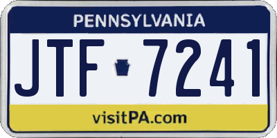 PA license plate JTF7241