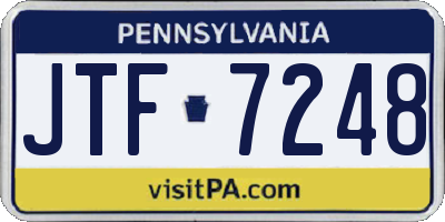 PA license plate JTF7248