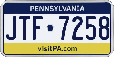 PA license plate JTF7258