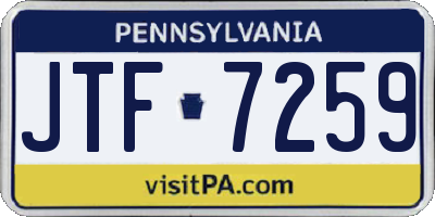 PA license plate JTF7259