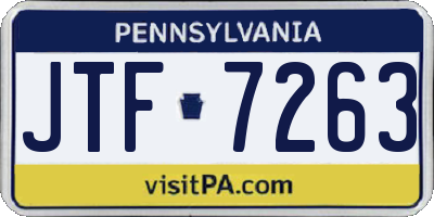 PA license plate JTF7263