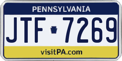 PA license plate JTF7269