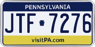 PA license plate JTF7276