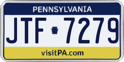 PA license plate JTF7279