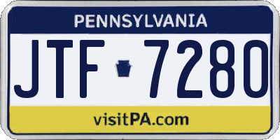 PA license plate JTF7280