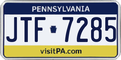 PA license plate JTF7285