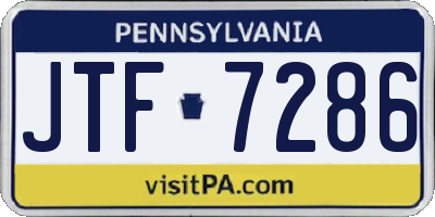PA license plate JTF7286