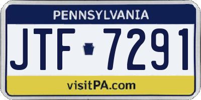 PA license plate JTF7291
