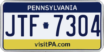 PA license plate JTF7304