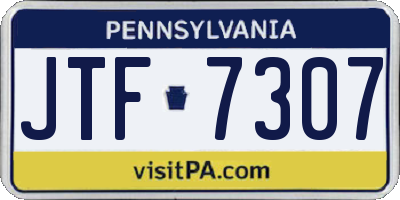 PA license plate JTF7307