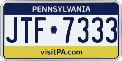 PA license plate JTF7333