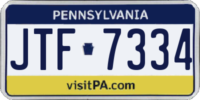 PA license plate JTF7334