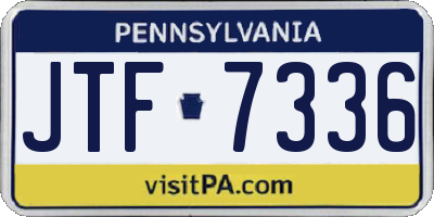 PA license plate JTF7336