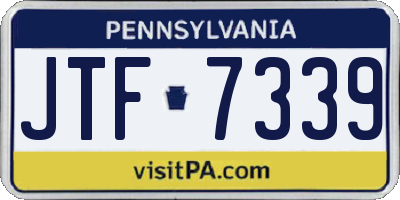 PA license plate JTF7339