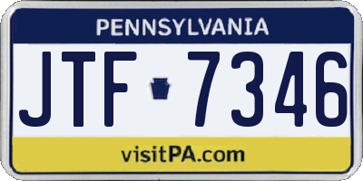 PA license plate JTF7346