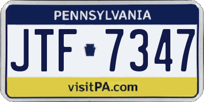 PA license plate JTF7347