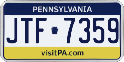 PA license plate JTF7359