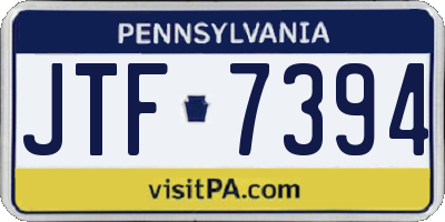 PA license plate JTF7394