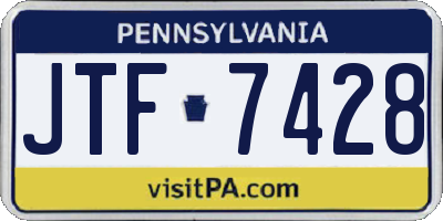 PA license plate JTF7428