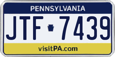 PA license plate JTF7439