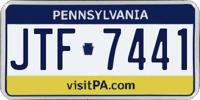 PA license plate JTF7441