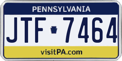 PA license plate JTF7464