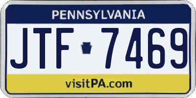 PA license plate JTF7469