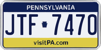 PA license plate JTF7470