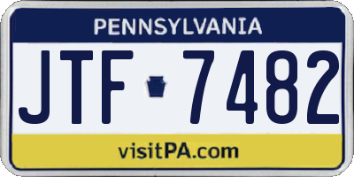 PA license plate JTF7482