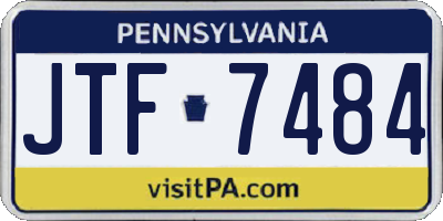 PA license plate JTF7484