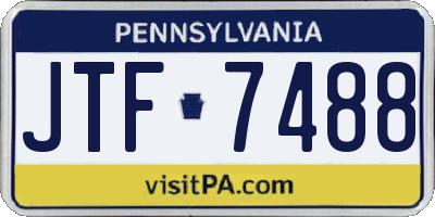 PA license plate JTF7488