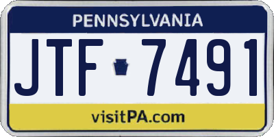 PA license plate JTF7491