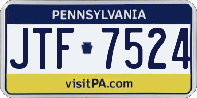 PA license plate JTF7524