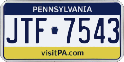 PA license plate JTF7543