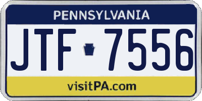 PA license plate JTF7556
