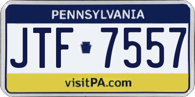 PA license plate JTF7557