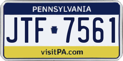 PA license plate JTF7561