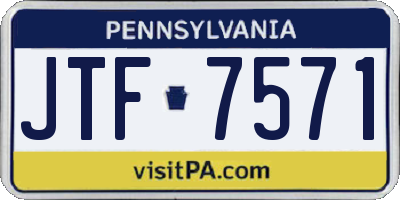 PA license plate JTF7571