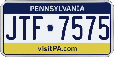 PA license plate JTF7575