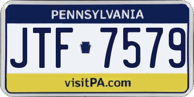 PA license plate JTF7579
