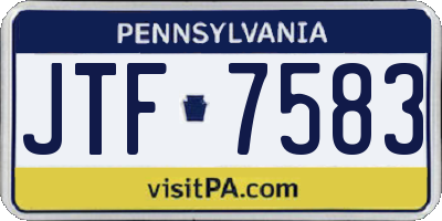 PA license plate JTF7583