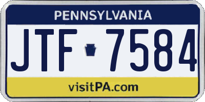 PA license plate JTF7584
