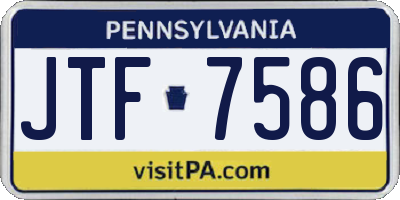 PA license plate JTF7586