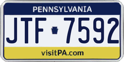 PA license plate JTF7592