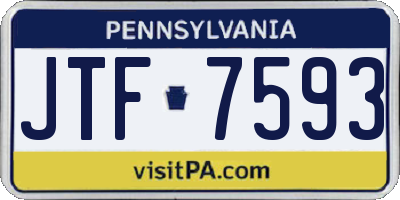 PA license plate JTF7593