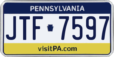 PA license plate JTF7597