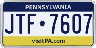 PA license plate JTF7607